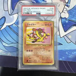 Moltres PSA10 Vintage ANA Promo 1999 Japanese Old Back Pokemon Card Rare - Image 1