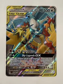 Moltres Zapdos & Articuno GX 66 Hidden Fates Full Art Ultra Rare Pokemon TCG NM - Image 1