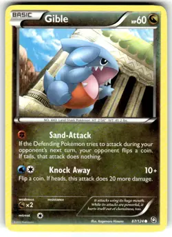 Dragons Exalted Pokemon TCG Gible 87/124 Common - Image 1