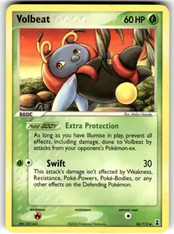 Pokemon VOLBEAT 56/113 Uncommon (2005 Delta Species) LP/NM - Image 1