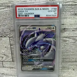 2018 Pokemon Sun & Moon Lost Thunder #159 Lugia GX PSA 10 159/214 - Image 1