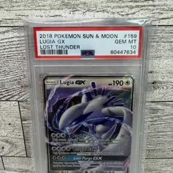2018 Pokemon Sun & Moon Lost Thunder #159 Lugia GX PSA 10 159/214 - Image 2