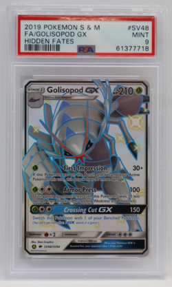 2019 Pokemon Sun & Moon Hidden Fates Full Art #SV48 - PSA Mint 9 - GOLISOPOD GX - Image 1