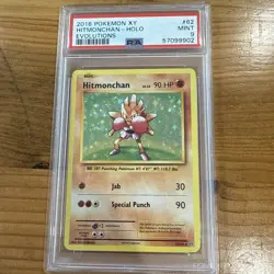 PSA 9 Hitmonchan 62/108 - Pokemon XY Evolutions Set 2016 Holo Rare - Image 1