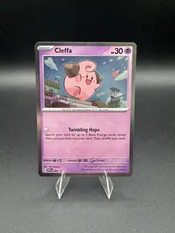 Pokemon TCG Cleffa SVP 095 Scarlet & Violet Black Star Promo NM with a swirl - Image 1