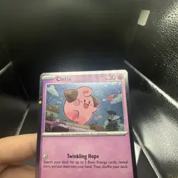Pokemon TCG Cleffa SVP 095 Scarlet & Violet Black Star Promo NM with a swirl - Image 3