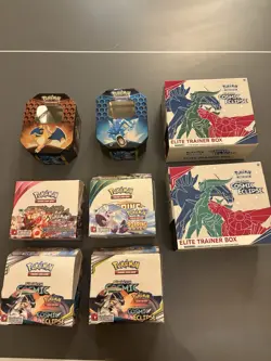 8x Empty Pokemon Boxes Cosmic Eclipse Roaring Skies Primal Clash NO PACKS - Image 1