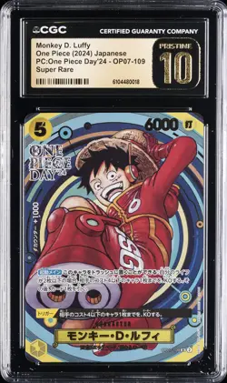 2024 ONE PIECE JPN PC ONE PIECE DAY 24 SUPER RARE MONKEY D. LUFFY CGC 10 PERFECT - Image 1