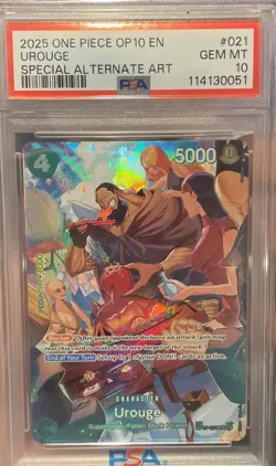 Urouge (SP) PSA 10 Alt Art OP07-021 - One Piece OP10 Royal Blood 2025 English - Image 1