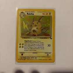Pokemon TCG Raichu Fossil Holo Rare Card 14/62 Unlimited - Image 1