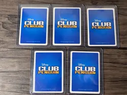 Topps Club Penguin Card Jitsu Lot: Collector's Tin + 5 Holos and 38 Base Cards - Image 3