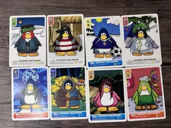 Topps Club Penguin Card Jitsu Lot: Collector's Tin + 5 Holos and 38 Base Cards - Image 4