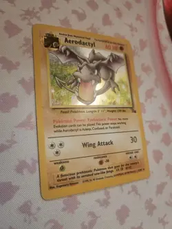 Pokemon TCG Aerodactyl Fossil Holo Card 1/62 Unlimited Rare Mp - Image 2