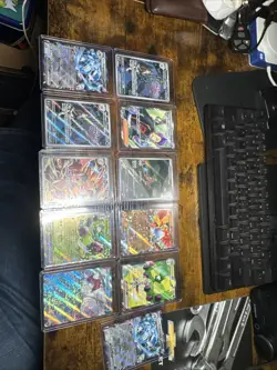 Pokemon TCG Card Lot Full Arts & EXs + 4 Mystery Graded Slabs, Stickers, & Case - Image 2