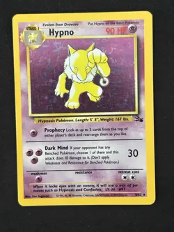 Pokemon TCG Hypno Fossil Holo Unlimited Rare Card 8/62 - Image 1