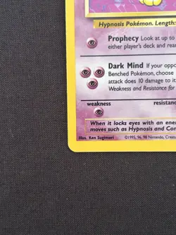 Pokemon TCG Hypno Fossil Holo Unlimited Rare Card 8/62 - Image 3