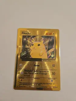 Pokemon TCG Celebrations Pikachu Gold Metal Card 58/102 25th Anniversary (LP) - Image 1