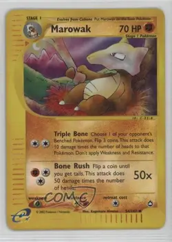 Marowak Reverse Foil Pokemon e-Card Series Aquapolis #54 2003 - Image 1