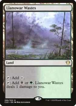 Llanowar Wastes Commander 2020 Rare NM Magic: The Gathering 286 Normal - Image 1