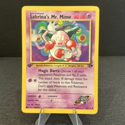 Sabrina's Mr. Mime 59/132 1st Edition NM Gym Challenge Vintage Pokemon TCG Card - Image 1