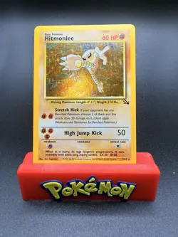 Pokemon TCG Hitmonlee 7/62 Fossil Unlimited Holo Rare WOTC Vintage 1999 NM/LP - Image 1