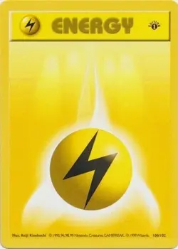 Pokemon TCG - Lightning Energy - 100/102 - 1st Ed Shadowless - Base [Near Mint] - Image 1