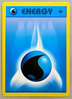 Pokemon 1st EDITION Shadowless Water Energy #102/102 - 1999 Base Set - NM to MT - Image 1