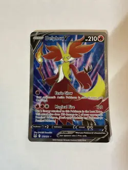 Delphox V (Full Art) 173/196 Swsh11: Lost Origin Holo Pokemon NM - Image 1