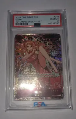 Nami One Piece 2024 Chinese 1st Anniversary #016 PSA 10 Serial #3800 - Image 1