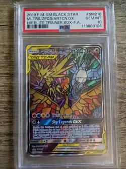Moltres & Zapdos & Articuno GX SM210 Sun & Moon Promo Pokemon Card PSA 10 - Image 1