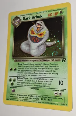 Dark Arbok Pokemon Card 8/82 Holo Holographic TCG Trading Game Team Rocket - Image 1