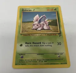 1999 Pokemon TCG Nidoran Card 55/102 Shadowless Base Set - Image 4