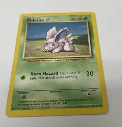 1999 Pokemon TCG Nidoran Card 55/102 Shadowless Base Set - Image 5