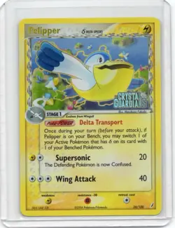Pokemon Card - Pelipper Reverse Stamp - 26/100 - EX Crystal Guardians - 2006 - Image 1