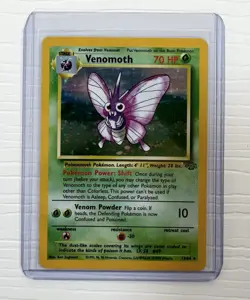 Venomoth Pokemon TCG Jungle Unlimited Holo Rare Card WOTC 13/64 1999 S3 - Image 1