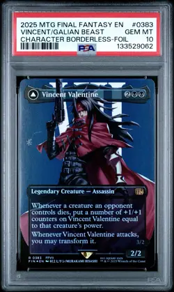 MTG Final Fantasy Vincent Valentine Galian Beast #0383 Borderless Foil - PSA 10 - Image 1