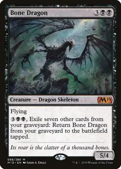 Bone Dragon 1x FOIL M19 MTG Core Set 2019 Mythic MINT black - Image 1