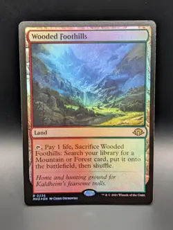 MTG - Wooded Foothills - FOIL - Land (R/G) - MH3 236 - Rare - NM - Image 1