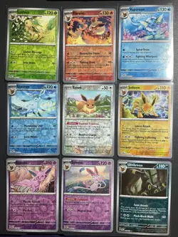 Pokemon PRISMATIC EVOLUTIONS Complete Eeveelution HOLO & REVERSE HOLO Set 18x! - Image 1