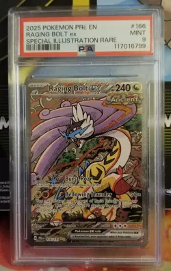 Pokemon TCG Prismatic Evolutions Raging Bolt EX Sir 166/131 Psa 9 - Image 1