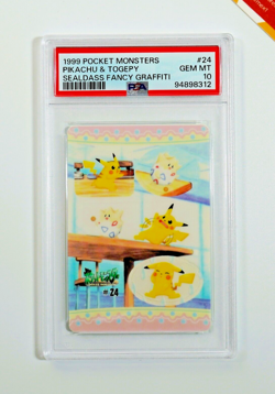 Pokemon PSA 10 Pikachu & Togepy #24 Sealdass Fancy Graffiti 1999 Japanese - Image 1