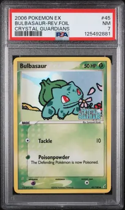 2006 Pokemon Bulbasaur Reverse Holo Crystal Gaurdians 45/100 PSA 8 - Image 1