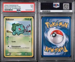 2006 Pokemon Bulbasaur Reverse Holo Crystal Gaurdians 45/100 PSA 8 - Image 3