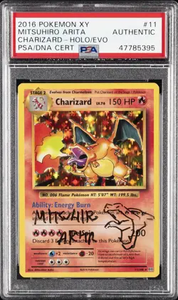 2016 POKEMON XY EVOLUTIONS #11 CHARIZARD HOLO MITSUHIRO ARITA PSA AUTH DNA AUTO - Image 1