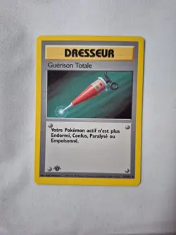Pokemon Base Set 1st Edition Trainer Full Heal MP 82/102 TCG French language - Image 1