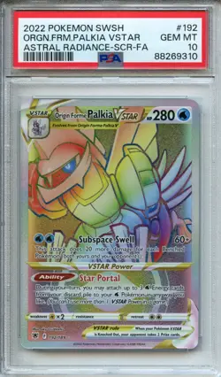 Pokemon Sword & Shield Astral Radiance Origin Forme Palkia VSTAR #192/189 PSA 10 - Image 1