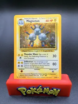 Pokemon TCG Base Set Magneton 9/102 Holo Rare Unlimited LP - Image 1