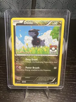 2013 Pokemon Legendary Treasures Deino 97/113 Pokemon League 4th Place - NM - Image 1