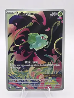 Pokemon TCG Bulbasaur 133/132 English Mega Evolution Stamped Full Art Promo - NM - Image 1