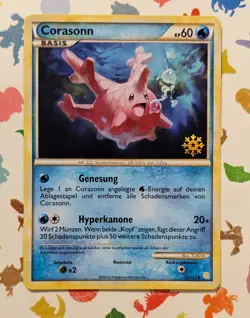 Pokemon TCG Corsola 37/123 *German* Snowflake Stamp Calendar Promo HGSS 2010 - Image 1